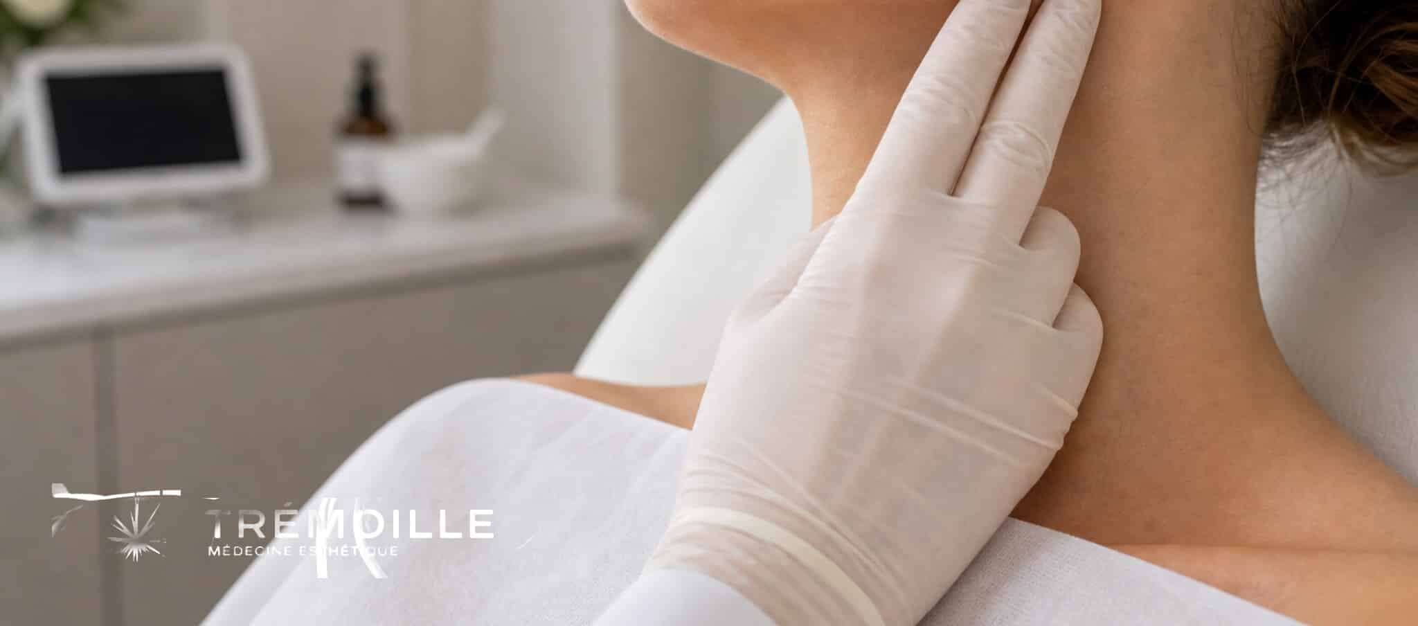 Reperage clinique de l angle mandibulaire avant traitement du masseter