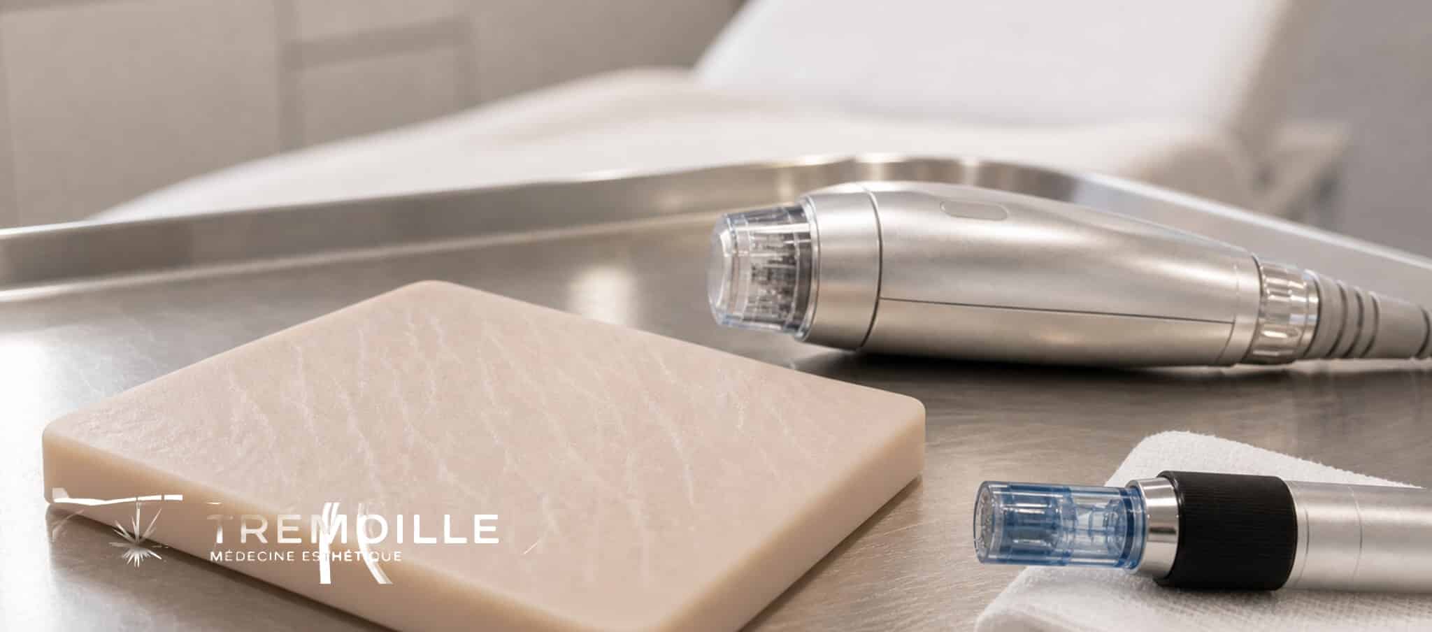 Observation de vergetures blanches et materiel de remodelage cutane