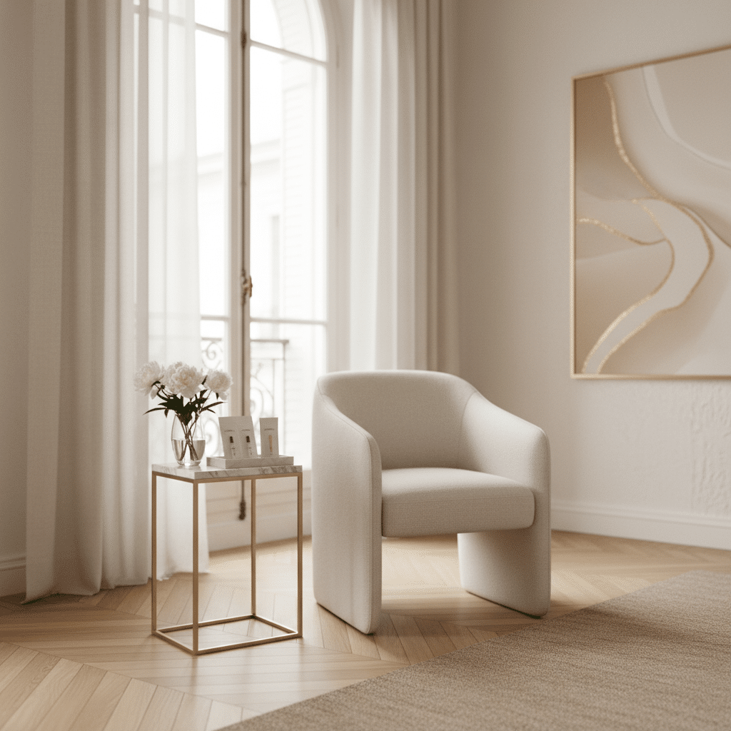 Salle de consultation de médecine esthétique au Centre Trémoille à Paris 8, ambiance épurée et lumière naturelle