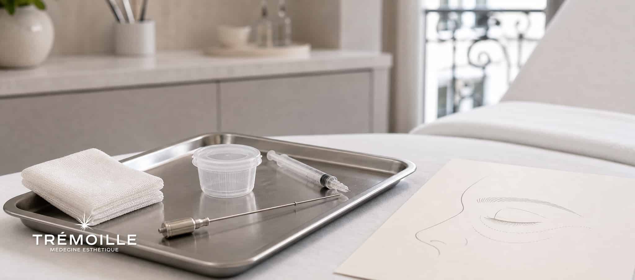 Materiel sterile evoquant les options de correction des cernes