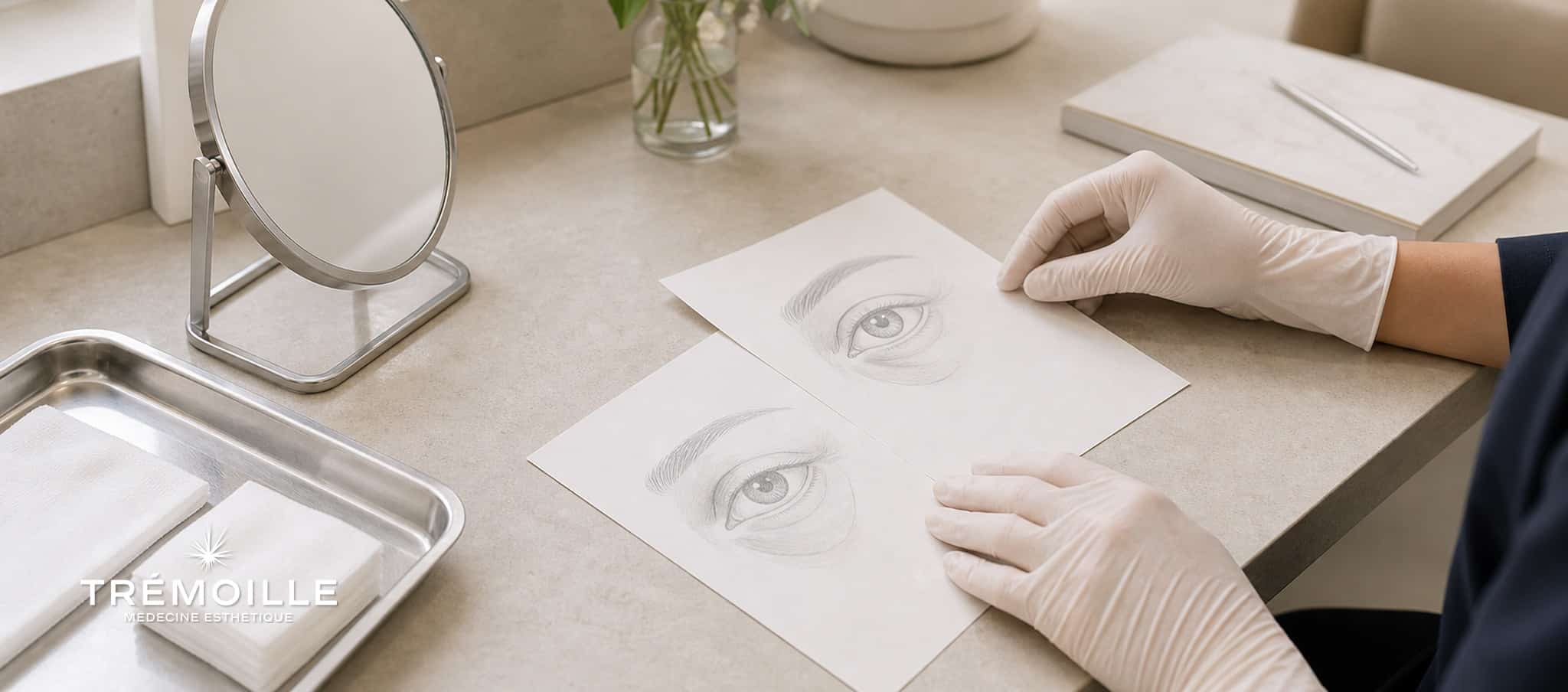 Analyse clinique du cerne et du contour de l oeil avant traitement