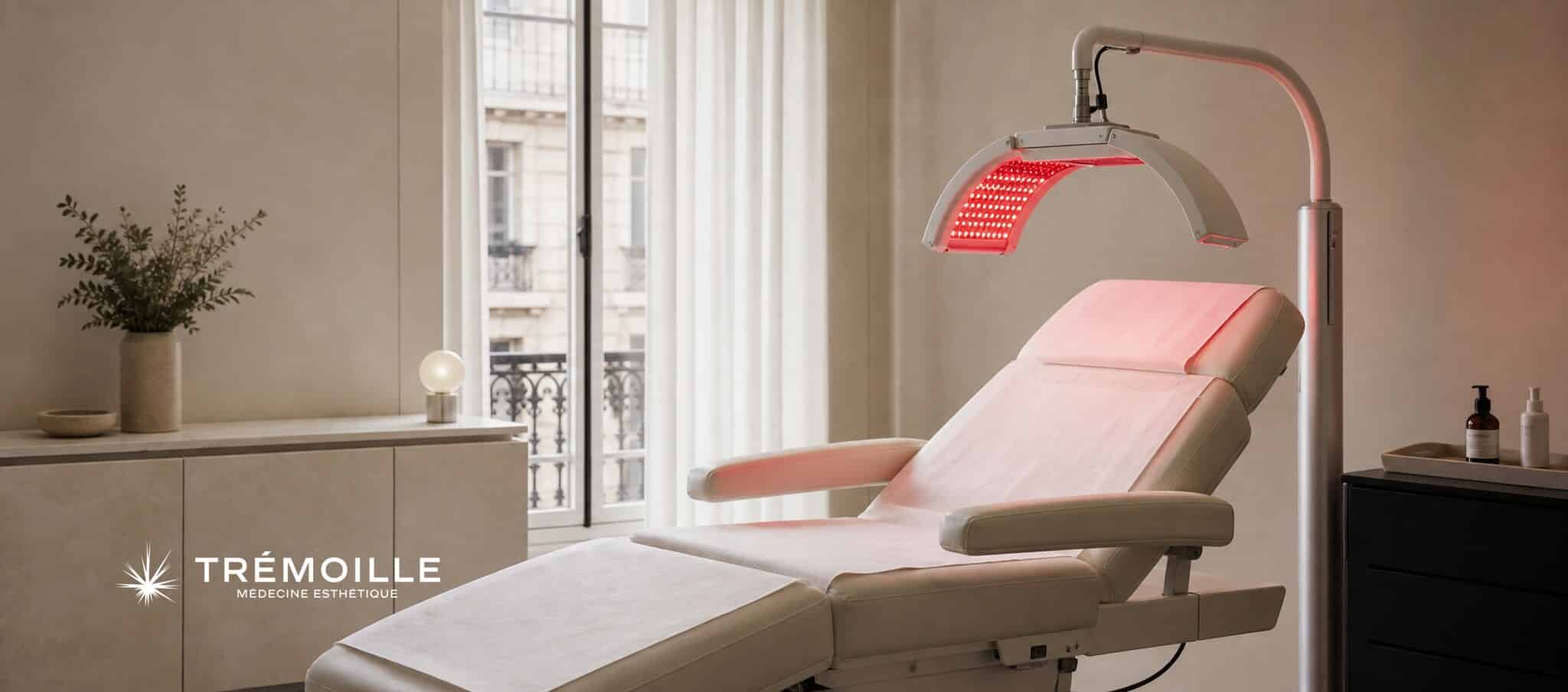 Illustration d’une salle de consultation équipée d’un dispositif LED rouge